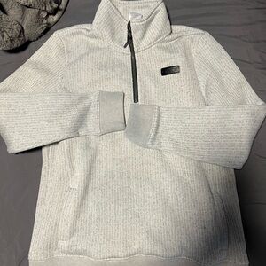 Cinch Women's Gray Ribbed Zip-Up Sweater